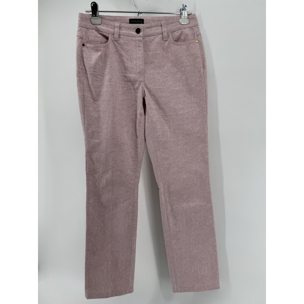 Carlisle Collection Women's Pink Paisley Pants Size 0 Cotton‎ Stretch